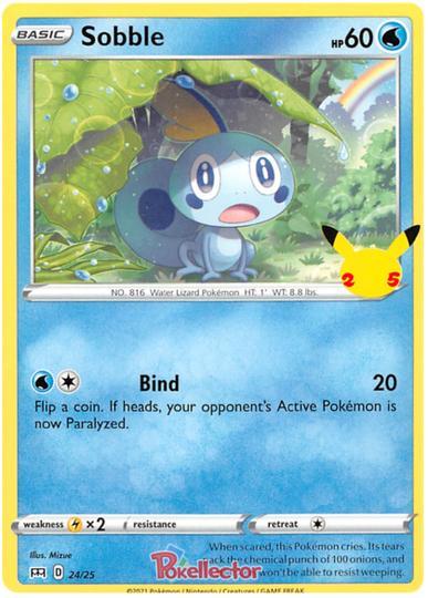 Sobble 24/25 Promo 25TH ANNIVERSARY MC DONALDS, Hobby en Vrije tijd, Verzamelkaartspellen | Pokémon, Losse kaart, Nieuw, Foil