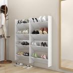 vidaXL Wandschoenenkasten 4 st 60x18x60 cm bewerkt hout, Verzenden, Nieuw
