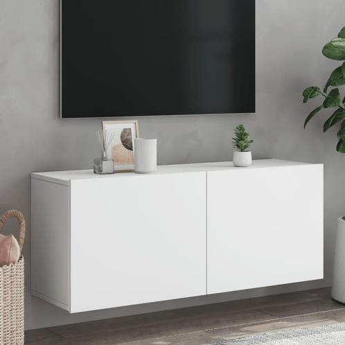 vidaXL Tv-meubel wandgemonteerd 100x30x41 cm wit, Huis en Inrichting, Kasten | Televisiemeubels, 25 tot 50 cm, Nieuw, Overige houtsoorten