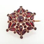 Broche - 14 karaat Roségoud Granaat