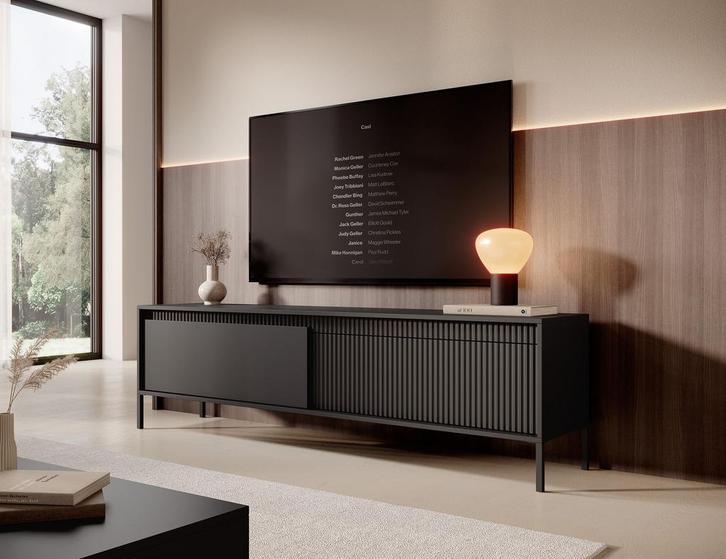 TV-Meubel - Zwart of beige - TV kast - 187 of 153 cm, Huis en Inrichting, Kasten | Televisiemeubels, 25 tot 50 cm, Nieuw, Overige materialen