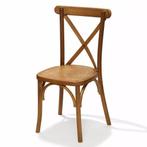 Stoel Crossback | Lichtbruin | Massief Hout | Stapelbaar |, Verzenden, Nieuw in verpakking