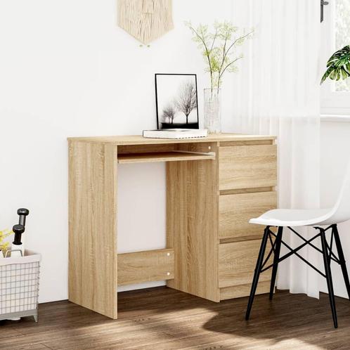 vidaXL Bureau 90x45x76 cm bewerkt hout sonoma eikenkleurig, Huis en Inrichting, Bureaus, Nieuw, Verzenden