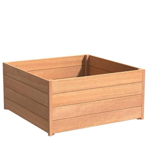 Hardhouten plantenbak Sevilla 120x120x57,4cm - Met bodem, Tuin en Terras, Bloembakken en Plantenbakken, 30 tot 60 cm, 100 cm of meer