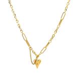 18K gold plated Stainless steel Heart necklace, Intensity, Verzenden