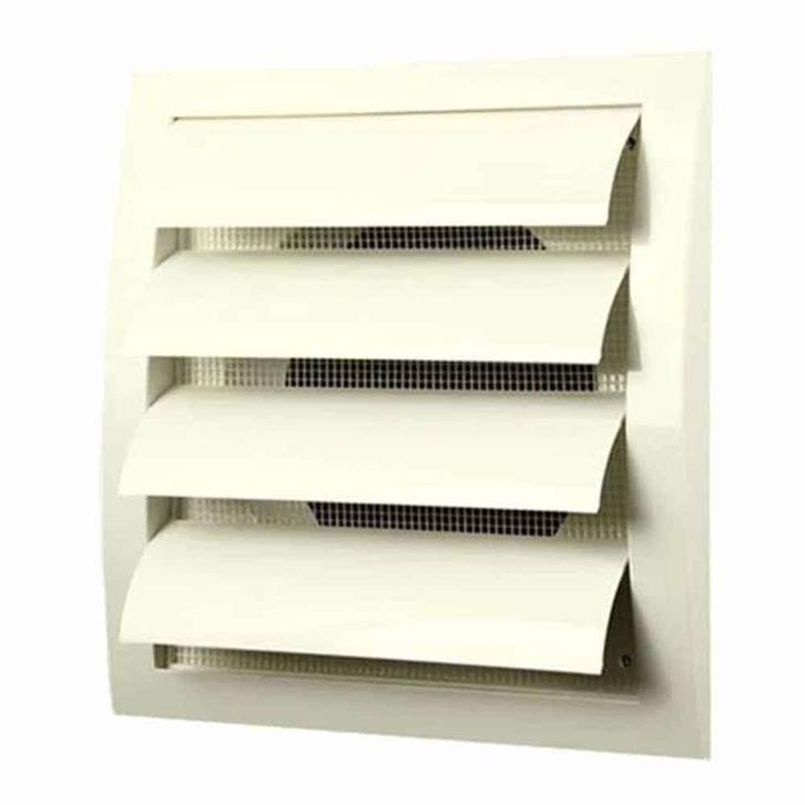 Europlast kunststof lamellenrooster 190 x 190mm wit ø 125mm, Doe-het-zelf en Verbouw, Ventilatie en Afzuiging, Nieuw, Ophalen of Verzenden