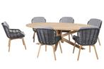 4 Seasons Outdoor Lugano dining set teak met ovale Prado, Tuin en Terras, Tuinsets en Loungesets, Nieuw, Ophalen of Verzenden