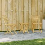 vidaXL 3-delige Bistroset bamboe, Tuin en Terras, Verzenden, Nieuw, Hout