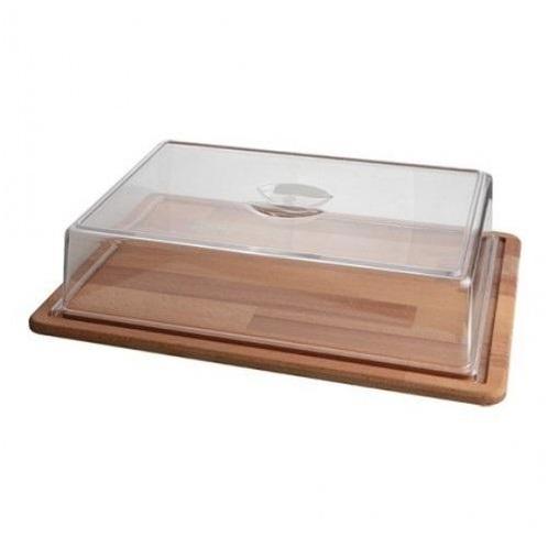 Taartplateau Rechthoek Hout met Kap, Hobby en Vrije tijd, Taarten en Cupcakes maken, Nieuw, Verzenden