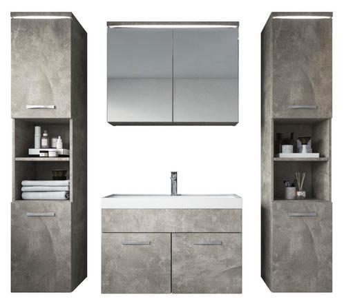 Badkamermeubel Set Paso XL 80 x 40 cm Beton Grijs, Huis en Inrichting, Badkamer | Badkamermeubels, Nieuw, Wastafelkast, Verzenden