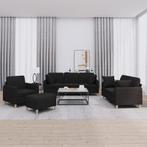 vidaXL 4-delige Loungeset met kussens stof zwart, Huis en Inrichting, Verzenden, Nieuw, Vierpersoons of meer, Stof