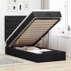 vidaXL Bed met matras 100x200 cm stof zwart, 100 cm, Eenpersoons, Verzenden, Zwart