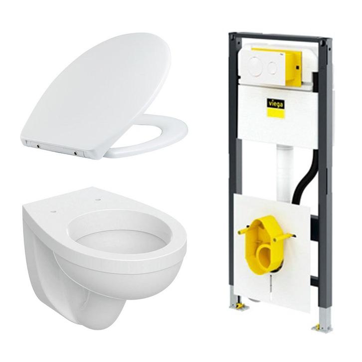 Complete toilet set Viega Prevista Dry wandcloset combinatie, Doe-het-zelf en Verbouw, Sanitair, Nieuw, Verzenden