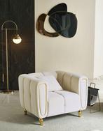FAUTEUIL ALMA CRÈME MET KUSSEN CM 97X81X71, Huis en Inrichting, Fauteuils, Ophalen of Verzenden, Nieuw