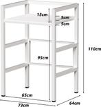 Wasmachine kast - Wasmachine ombouw - 73x64x110 - Wit - MSFE, Huis en Inrichting, Verzenden, Zo goed als nieuw