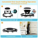 Loopstoel - Baby walker - Loopwagen - Opvouwbaar - Zwart, Verzenden, Zo goed als nieuw