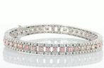 Tennis armband - 14 karaat Witgoud -  5.20ct. tw. Roze