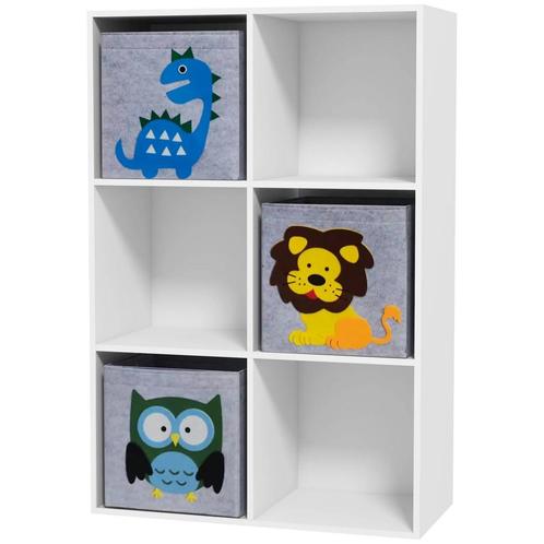 TRUUSK ZONEKIZ Kinderrek Kinder Boekenrek Met 3 Opbergdozen, Kinderen en Baby's, Kinderkamer | Commodes en Kasten, Nieuw, Verzenden