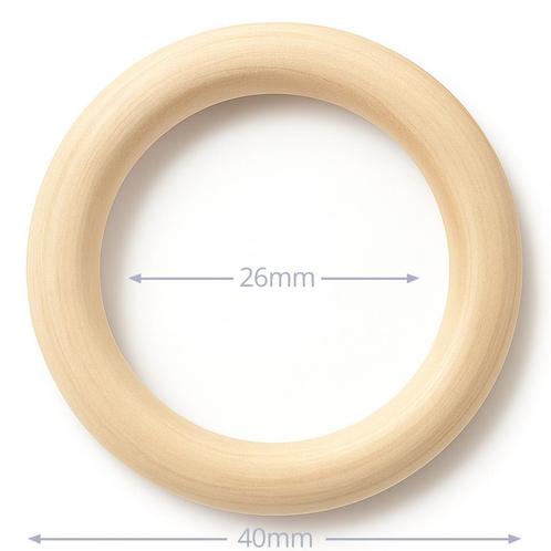 Houten Ring - 4 cm - Onbehandeld Beukenhout - Kleine ring, Hobby en Vrije tijd, Breien en Haken, Ophalen of Verzenden