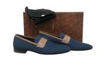 STEFANO RICCI RRP 3800€ Fabric & Crocodile Penny Loafers –, Nieuw