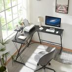 Bureau Yremso L-vormig 122x122x98 cm zwart [en.casa], Huis en Inrichting, Bureaus, Verzenden, Nieuw