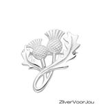 Zilveren distel broche, Sieraden, Tassen en Uiterlijk, Broches, Verzenden, Nieuw, Zilver