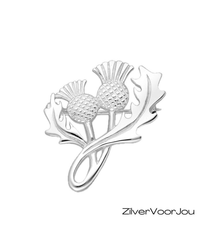 Zilveren distel broche, Sieraden, Tassen en Uiterlijk, Broches, Nieuw, Verzenden