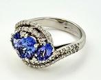 Ring - 18 karaat Witgoud - 1.80ct. tw. Tanzaniet - Diamant, Sieraden, Tassen en Uiterlijk, Ringen, Nieuw