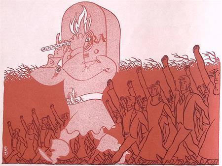 De VARA roept mensen op tot actie op spotprent (lijst optie), Antiek en Kunst, Kunst | Litho's en Zeefdrukken, Verzenden