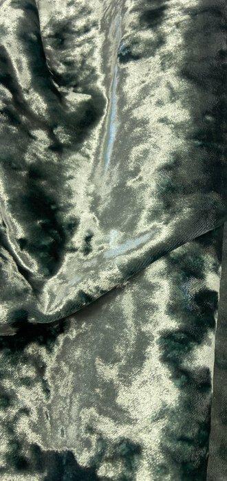 Spectaculair iriserend gemarmerd groen fluweel (250+200) x, Antiek en Kunst, Antiek | Kleden en Textiel