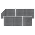 vidaXL Schuttingset 6 vierkant en 1 schuin 1138x186 cm HKC, Verzenden, Nieuw, Kunststof, 1 tot 2 meter