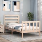 vidaXL Bedframe zonder matras massief grenenhout 90x190 cm, Huis en Inrichting, 90 cm, Eenpersoons, Bruin, Verzenden
