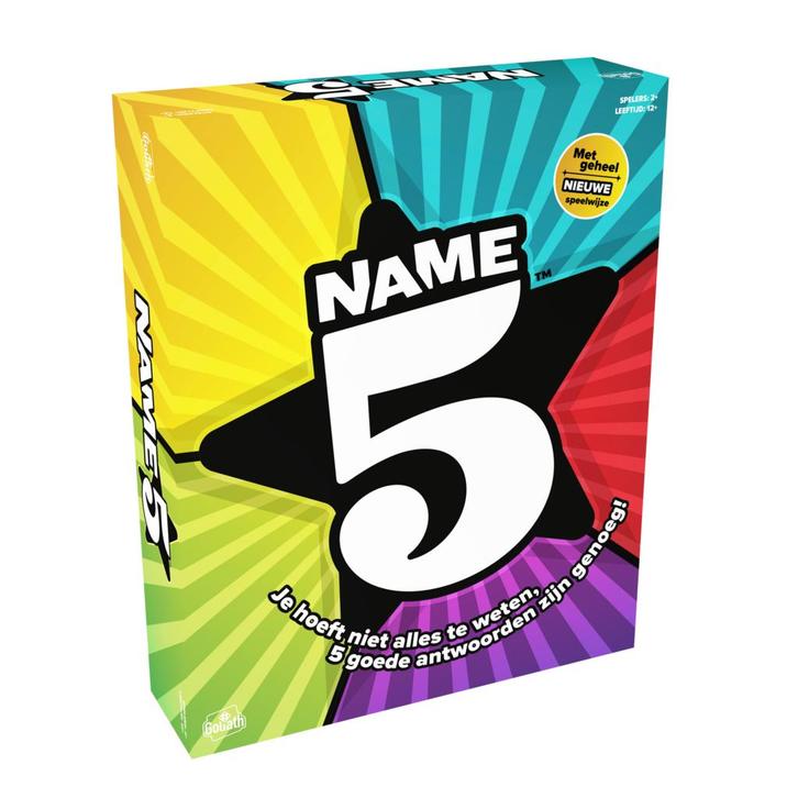 Goliath Name 5 Boardgame (Refresh) van €18,99 voor €15,20, Hobby en Vrije tijd, Gezelschapsspellen | Bordspellen, Ophalen of Verzenden