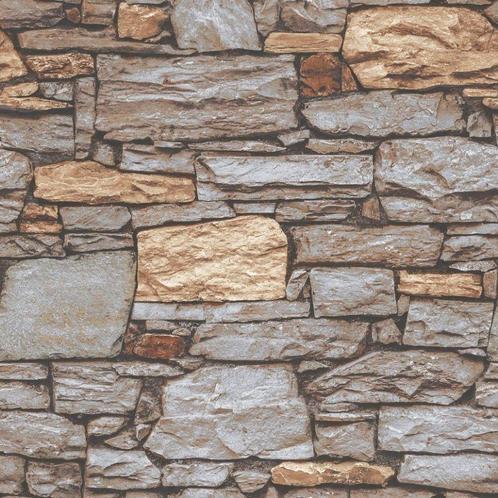 Behang met natuurlijke stenen muur, Huis en Inrichting, Stoffering | Behang, Ophalen of Verzenden