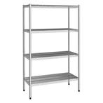 GGM Gastro | RVS rek - 1,1 x 0,4 m - 4 draadroosters - vast, Verzenden