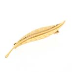 Gouden veer broche | Vintage (gouden broche, geelgoud), Ophalen of Verzenden, Gebruikt, Overige kleuren, Goud