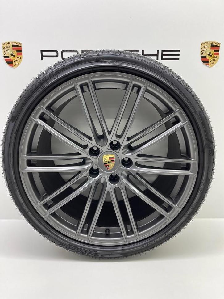 Porsche Cayenne E3 22 Turbo IV Titanium met banden (7-8mm), Auto-onderdelen, Banden en Velgen, Overige maten, 315 mm, Personenwagen