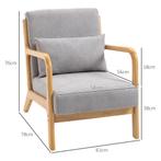 TRUUSK Fauteuil Lounge Stoel Met Armleuning, Lendenkussen, G, Huis en Inrichting, Stoelen, Verzenden, Nieuw