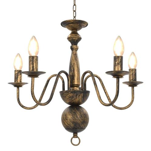 Kroonluchter 5xE14 Antiek Zwart | OP = OP | Luxe voor Wei..., Huis en Inrichting, Lampen | Kroonluchters, Nieuw, Metaal, Ophalen of Verzenden