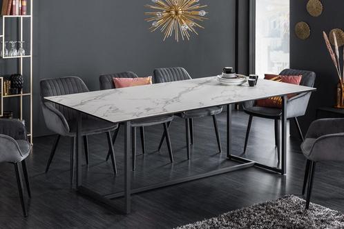 Design eettafel SYMBIOSE 200cm marmer wit keramiek gemaakt, Huis en Inrichting, Tafels | Eettafels, Ophalen of Verzenden
