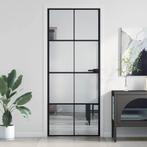 vidaXL Binnendeur smal 83x201,5 cm gehard glas en aluminium, Doe-het-zelf en Verbouw, Verzenden, Nieuw