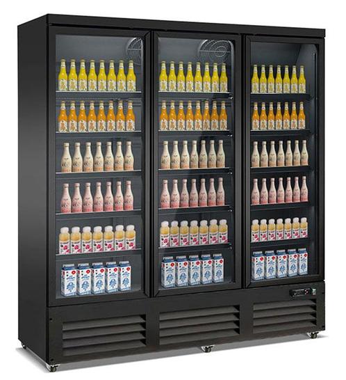 Koelkast 3 Glasdeuren Zwart Ceb-1600R Bl, Zakelijke goederen, Horeca | Keukenapparatuur, Koelen en Vriezen, Verzenden