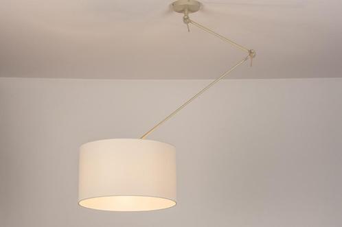 Rietveld Hanglampen - Wit, Beige, Zand - Stof, Metaal, Huis en Inrichting, Lampen | Hanglampen, Verzenden