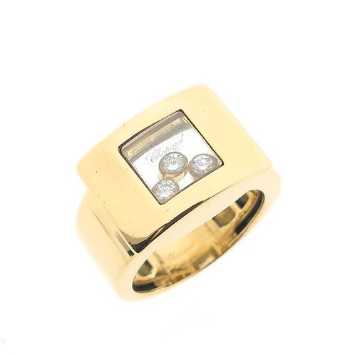 18 Krt. Gouden Happy Diamonds ring met diamant; 0,12 ct...., Sieraden, Tassen en Uiterlijk, Ringen, Dame, Met edelsteen, Overige kleuren