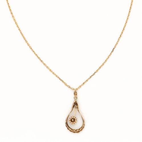 Halsketting - 14 karaat Geel goud Diamant (Natuurlijk), Sieraden, Tassen en Uiterlijk, Kettingen