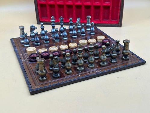 Schaakspel - Vintage-Spielset mit Schach- und Damefiguren, Antiek en Kunst, Curiosa en Brocante