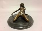 sculptuur, Naakte vrouw - 14 cm - Bronzen beeld van een