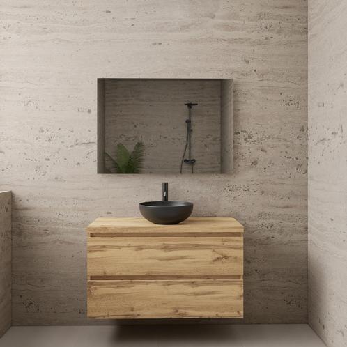 ACTIE BWS Badmeubel | Paris | Dakota Oak | 100 cm | met, Doe-het-zelf en Verbouw, Sanitair, Bad, Nieuw, Ophalen of Verzenden