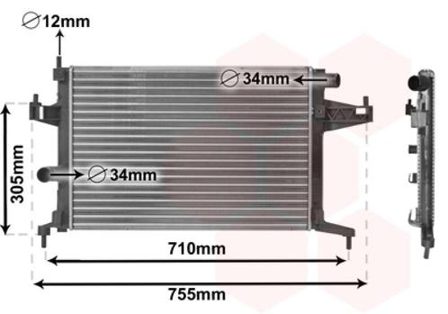 RADIATOR VOOR OPEL COMBO C 2000-2003 09201956, Auto-onderdelen, Airco en Verwarming, Nieuw, Ophalen of Verzenden