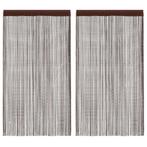 vidaXL Draadgordijnen 100x250 cm bruin 2 st, Verzenden, Nieuw, Bruin